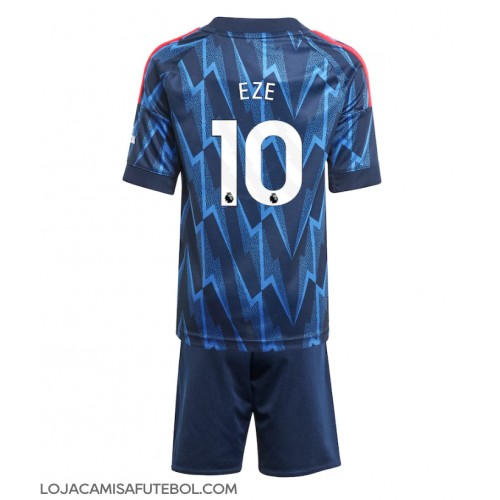 Camisa de Futebol Arsenal Eberechi Eze #10 Equipamento Secundário Infantil 2025-26 Manga Curta (+ Calças curtas)